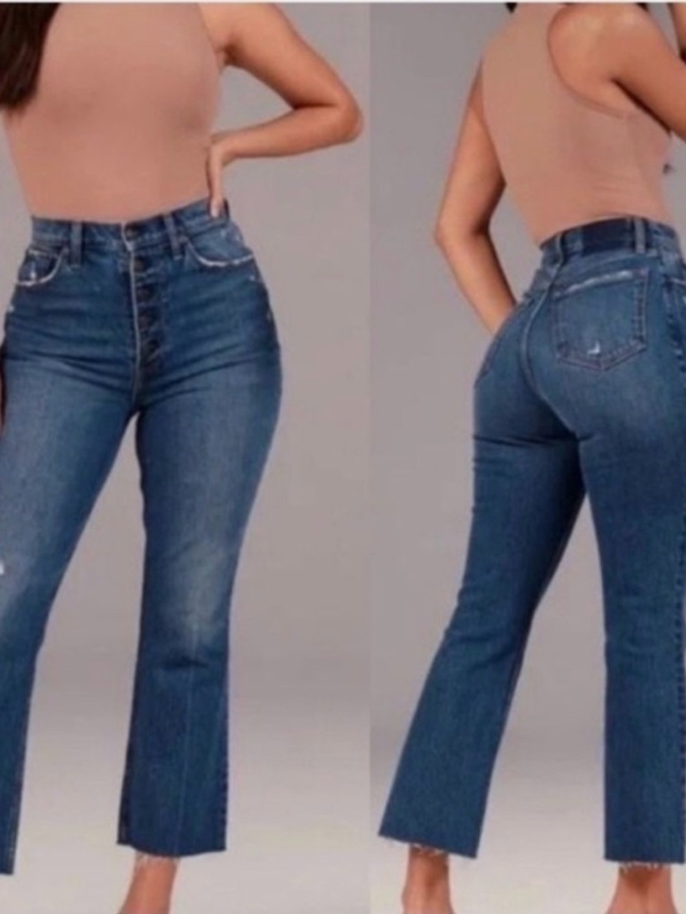 Abercrombie & Fitch CURVE LOVE Raw Hem Jeans